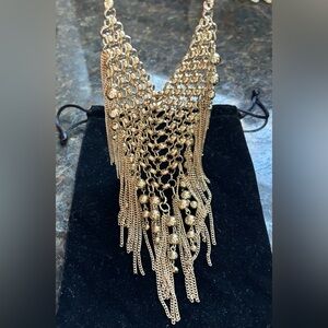 Aqua, Gold Collar Necklace